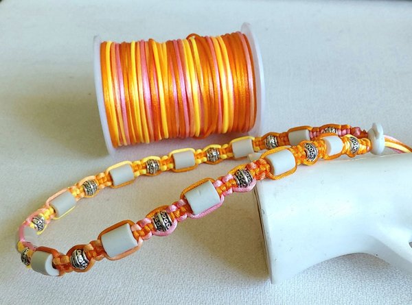 EM-Keramik Halsband Farbverlauf Orange Gelb Rosa