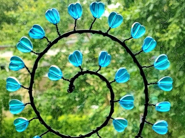 blauer Spiral Blumenstecker