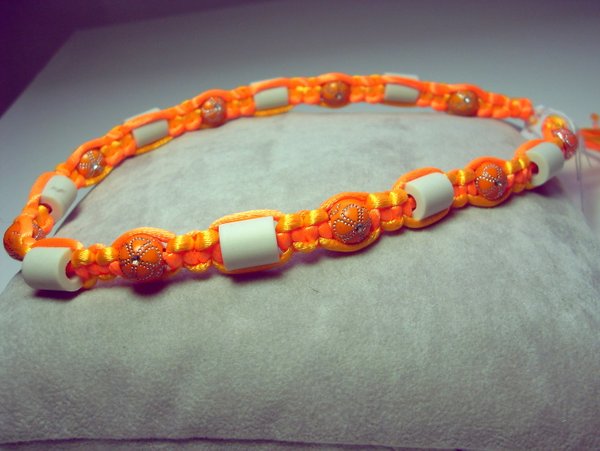 EM-Keramik Halsband Orange hell/dunkel