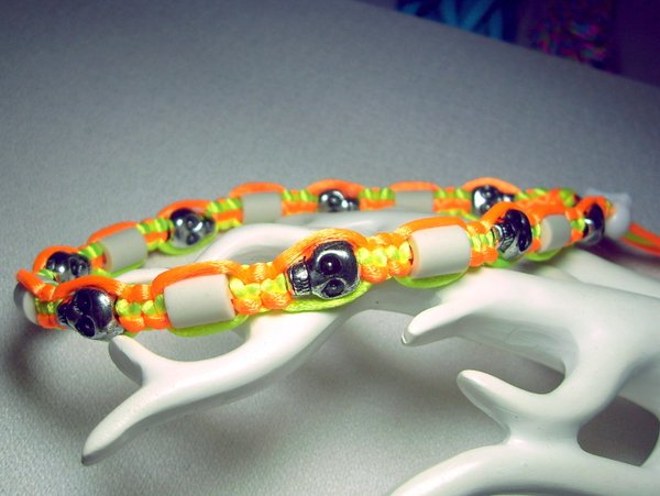 EM-Keramik Halsband neongelb/orange