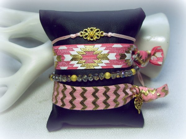Armbänder 4er Set rosa