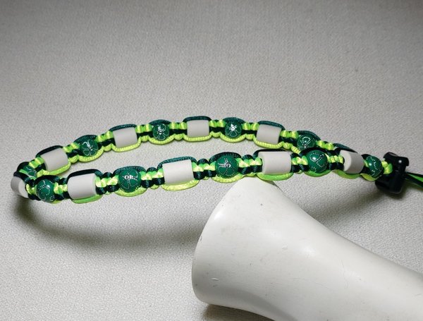 EM-Keramik Halsband Neongrün/Dunkelgrün