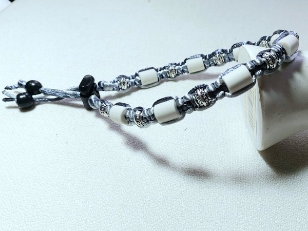 EM-Keramik Halsband Hellgrau/Dunkelgrau
