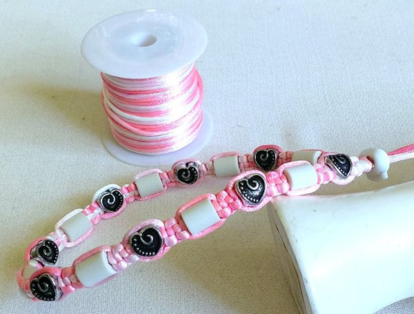 EM-Keramik Halsband Farbverlauf Pink Rosa Weiß