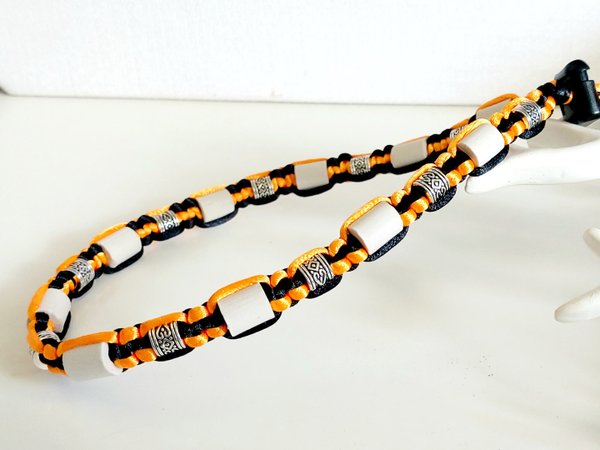 EM Keramik Halsband Schwarz / Orange